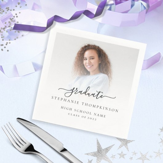 Minimalistisches Foto Overlay-Skript 2022-Abschlus Serviette