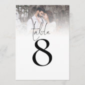 Minimalistisches Foto Overlay-SkriptTischnummer (Vorderseite)