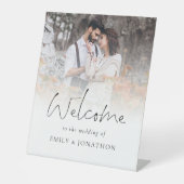 Minimalistisches Foto Overlay Willkommen bei Hochz Sockelschild (Vorderseite)