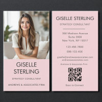 Minimalistisches Foto QR-Code Blau Rosa Moderner