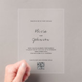Minimalistisches Foto Qr Code Hochzeit Acryleinladungen (Insitu (Handheld))