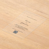 Minimalistisches Foto Qr Code Hochzeit Acryleinladungen (Ablage )