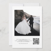 Minimalistisches Foto QR Code Hochzeit Einladung (Rückseite)