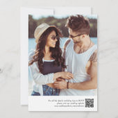 Minimalistisches Foto QR Code Hochzeit Einladung (Rückseite)
