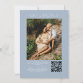 Minimalistisches Foto QR Code Kinderdusche Einladung (Rückseite)