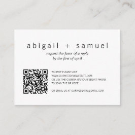 Minimalistisches Foto QR Code Wedding Mini RSVP Ca Mitteilungskarte