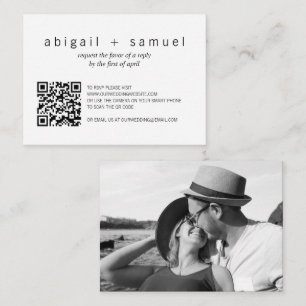 Minimalistisches Foto QR Code Wedding Mini RSVP Ca Mitteilungskarte