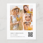 Minimalistisches Foto QR-Code Weißes Brautparty (Vorderseite)