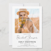 Minimalistisches Foto QR-Code Weißes Brautparty Einladung (Rückseite)