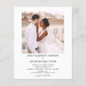 Minimalistisches Foto QR Code White Wedding (Rückseite)