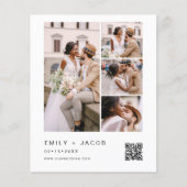 Minimalistisches Foto QR Code White Wedding (Vorderseite)
