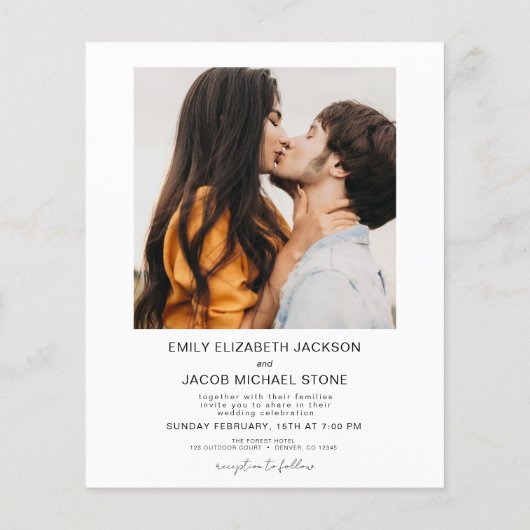 Minimalistisches Foto QR Code White Wedding (Rückseite)