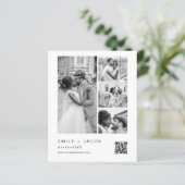 Minimalistisches Foto QR Code White Wedding (Stehend Vorderseite)