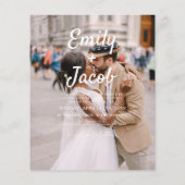 Minimalistisches Foto QR Code White Wedding (Rückseite)