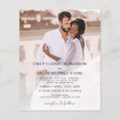 Minimalistisches Foto QR Code White Wedding (Rückseite)