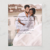 Minimalistisches Foto QR Code White Wedding (Rückseite)