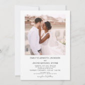 Minimalistisches Foto QR Code White Wedding Einladung (Rückseite)