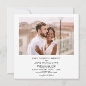 Minimalistisches Foto QR Code White Wedding Einladung (Rückseite)