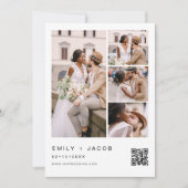 Minimalistisches Foto QR Code White Wedding Einladung (Vorderseite)