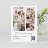 Minimalistisches Foto QR Code White Wedding Einladung (Stehend Vorderseite)