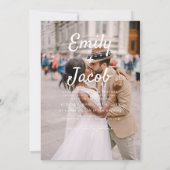 Minimalistisches Foto QR Code White Wedding Einladung (Rückseite)