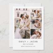 Minimalistisches Foto QR Code White Wedding Einladung (Vorderseite)