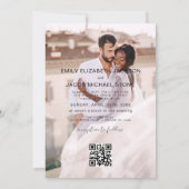 Minimalistisches Foto QR Code White Wedding Einladung (Rückseite)