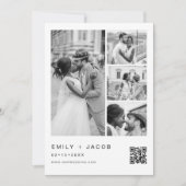Minimalistisches Foto QR Code White Wedding Einladung (Vorderseite)