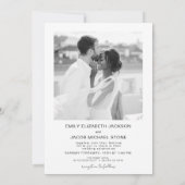 Minimalistisches Foto QR Code White Wedding Einladung (Rückseite)