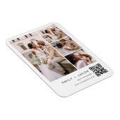 Minimalistisches Foto QR Code White Wedding Magnet (Rechte Seite)