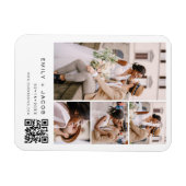 Minimalistisches Foto QR Code White Wedding Magnet (Horizontal)