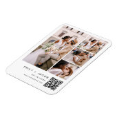 Minimalistisches Foto QR Code White Wedding Magnet (Linke Seite)