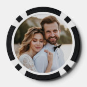Minimalistisches Foto-Rahmen Hochzeitstag Pokerchips (Rückseite)