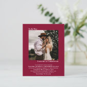 Minimalistisches Foto Red BUDGET Hochzeit Einladun (Stehend Vorderseite)