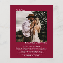 Minimalistisches Foto Red BUDGET Hochzeit Einladun