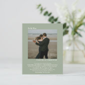 Minimalistisches Foto Sage BUDGET Hochzeit Einladu (Stehend Vorderseite)