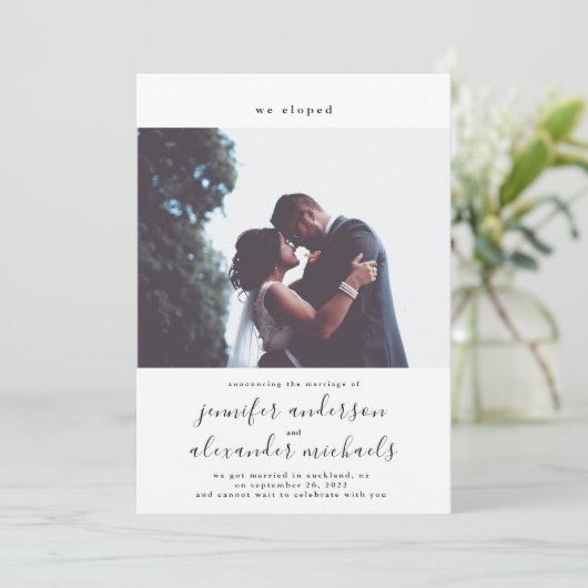 Minimalistisches Foto Save The Date (Stehend Vorderseite)