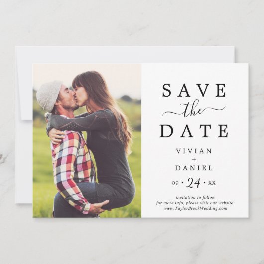 Minimalistisches Foto Save The Date (Vorderseite)