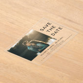 Minimalistisches Foto Save the Date Acryleinladungen (Ablage )