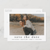 Minimalistisches Foto Save the Date Ankündigungspostkarte (Vorne/Hinten)