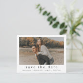 Minimalistisches Foto Save the Date Ankündigungspostkarte (Stehend Vorderseite)
