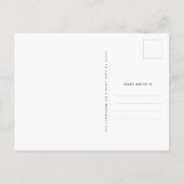 Minimalistisches Foto Save the Date Ankündigungspostkarte (Rückseite)