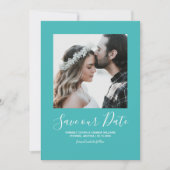 Minimalistisches Foto Save the Date | AQUAMARIN (Vorderseite)