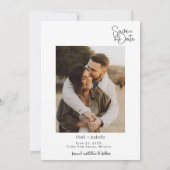 Minimalistisches Foto Save the Date Card - Moderne (Rückseite)