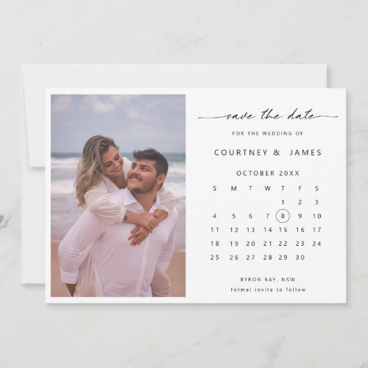 Minimalistisches Foto Save the Date Einladung (Vorderseite)
