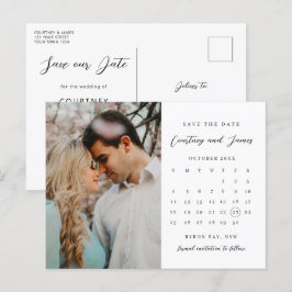 Minimalistisches Foto Save the Date Einladung Postkarte