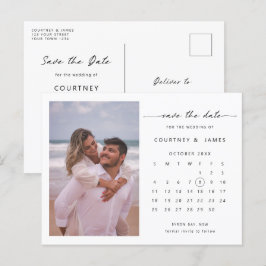 Minimalistisches Foto Save the Date Einladung Postkarte