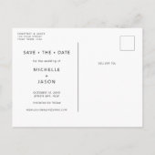 Minimalistisches Foto Save the Date Einladung Postkarte (Rückseite)