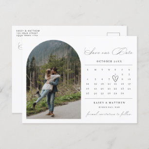 Minimalistisches Foto Save the Date Einladung Postkarte