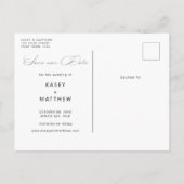 Minimalistisches Foto Save the Date Einladung Postkarte (Rückseite)